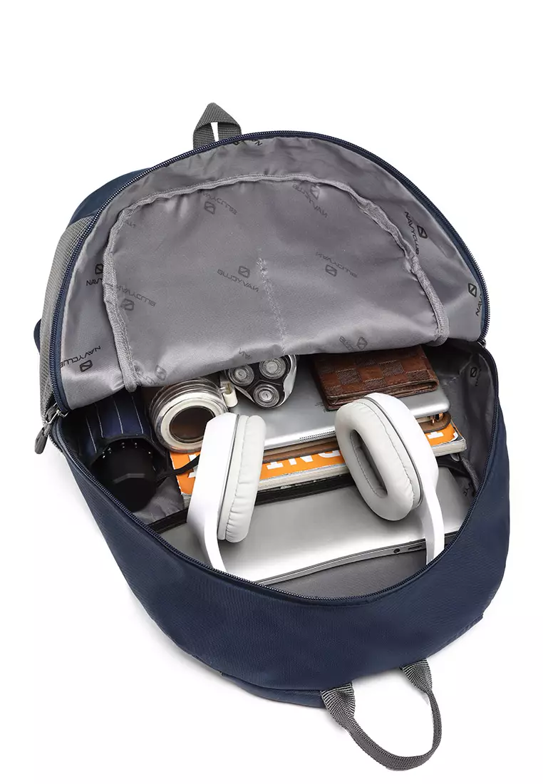 Navy Club New Arrival - Tas Ransel Kasual HFGF Backpack Up to 14 inch - Tas Pria Tas Wanita Daypack Tas Punggung - Free Bag Cover