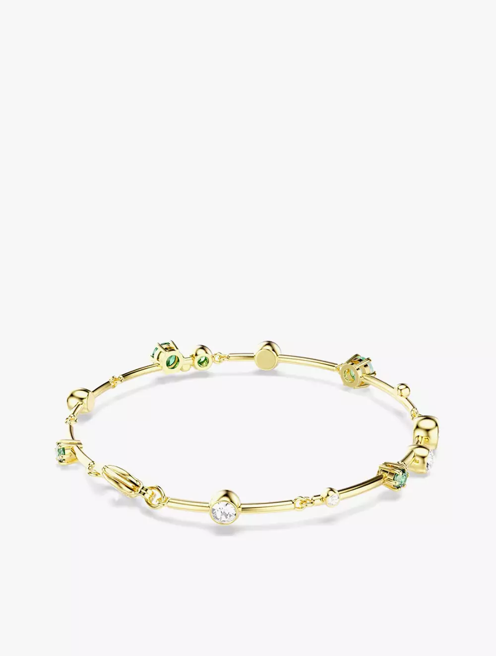 Constella bracelet, Mixed cuts, Green, Gold-tone plated