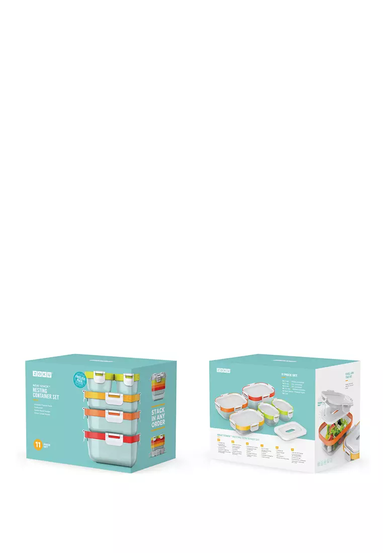Zoku 11pc Neat Stack - Tempat Bekal, Tempat Makanan Sisa, Tempat Makanan Instant