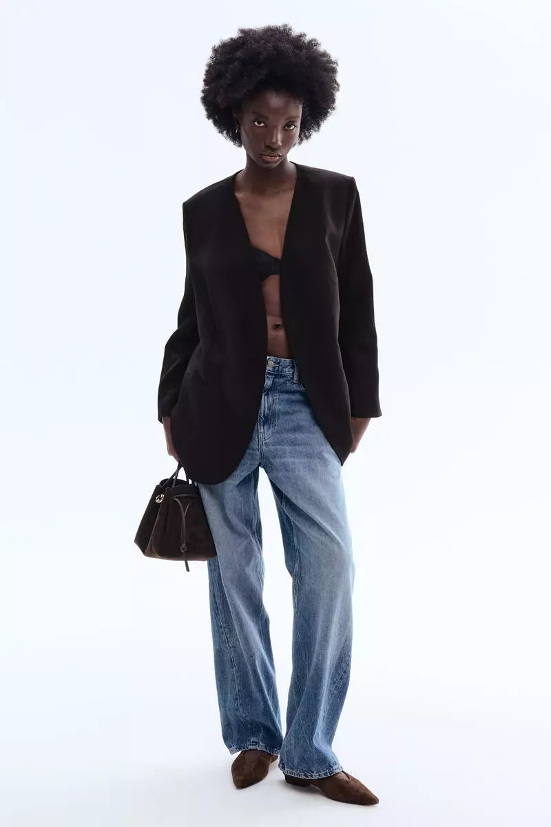 Collarless blazer