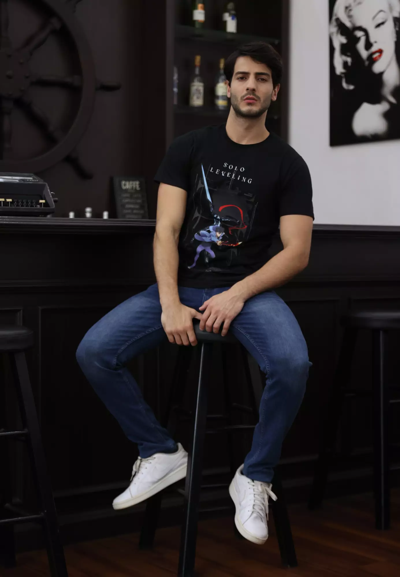 Ryusei x Solo Leveling | Tshirt Jinwoo Dagger Black