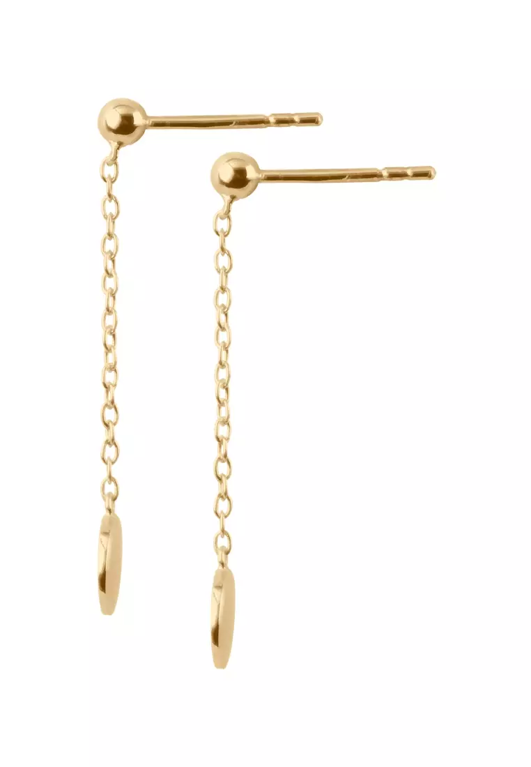 Vermeil Disc Drop Earrings