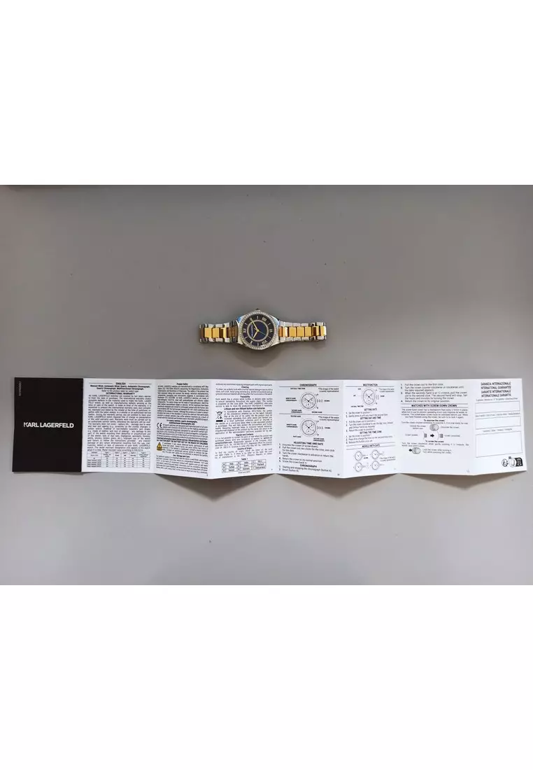 【2 Years Warranty】KARL LAGERFELD Hamburg Collection 30mm Women's Blue Dial Quartz Watch R0553105504