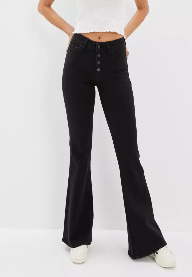 Black flare new arrivals jeans american eagle
