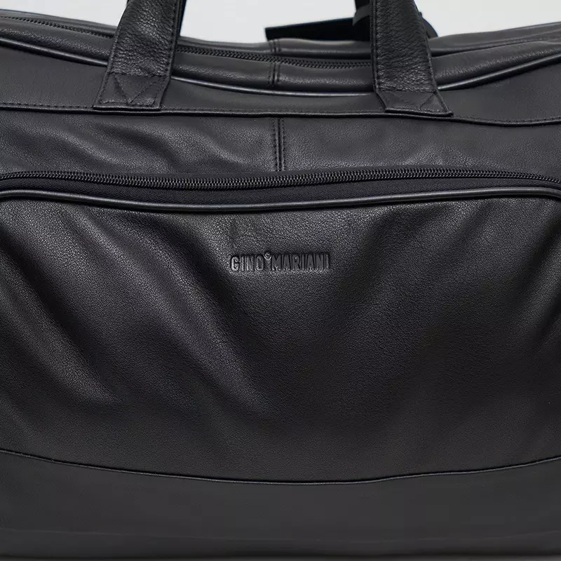 Tas Kulit Travel Duffle Bag Gino Mariani Elpiro Hitam