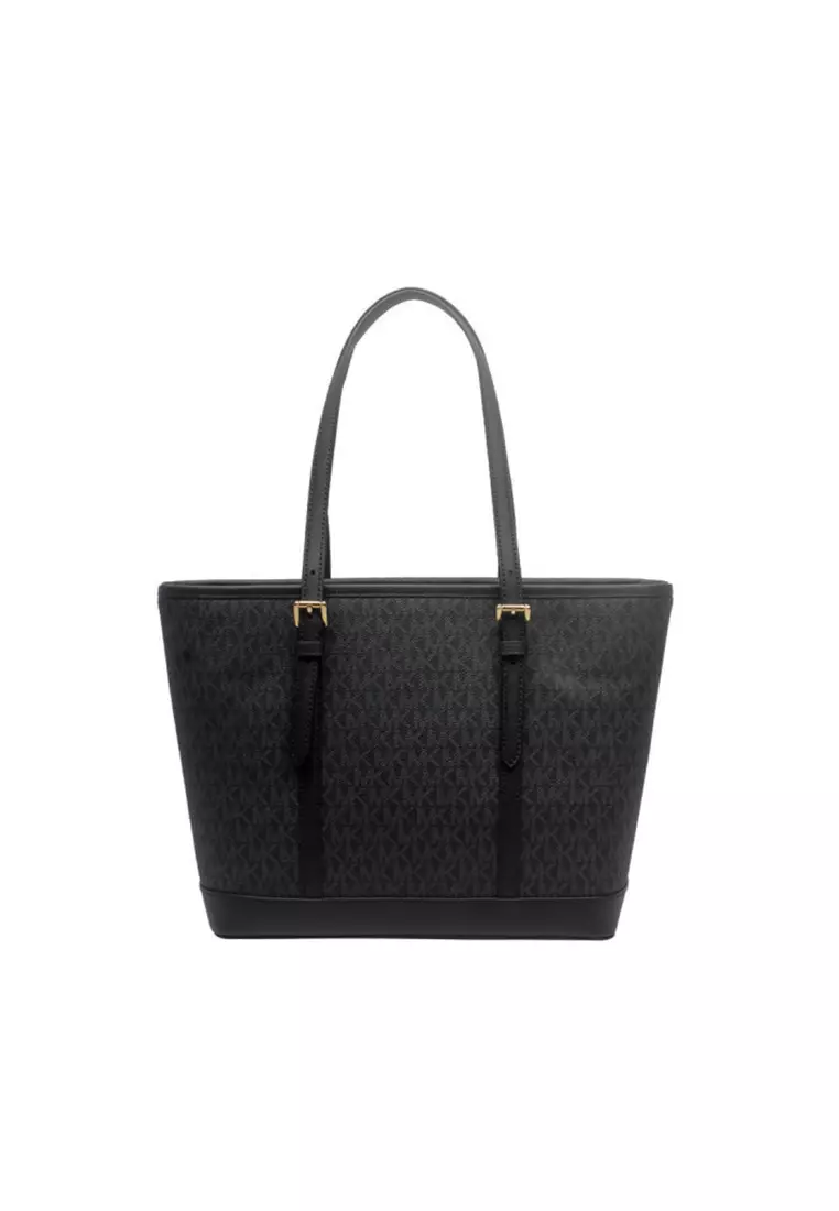 Jet Set Travel Small Logo Top-Zip Tote Bag In Black 35S0GTVT1V