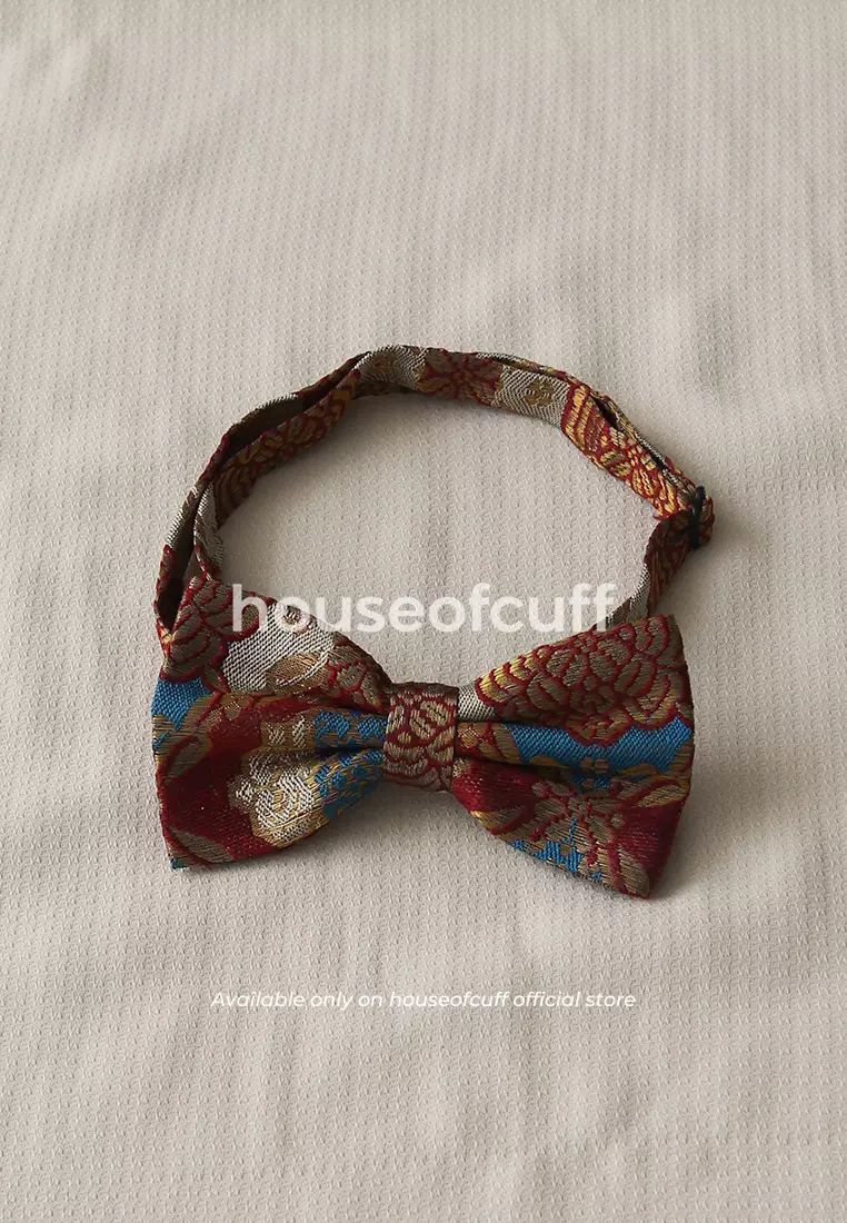 Houseofcuff dasi kupu pria bowtie pocket square batik songket