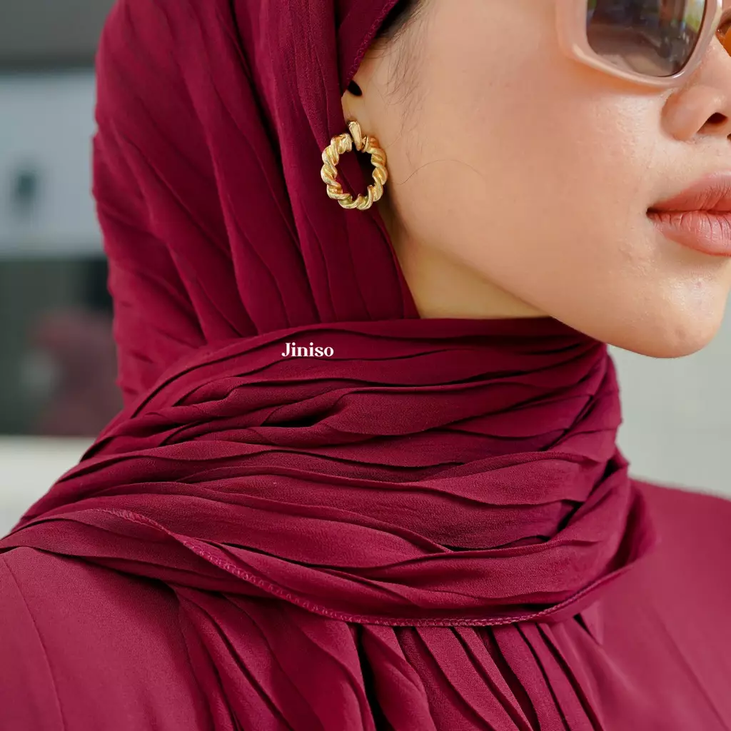 AURA Active Hijab Pashmina Full Plisket Wave