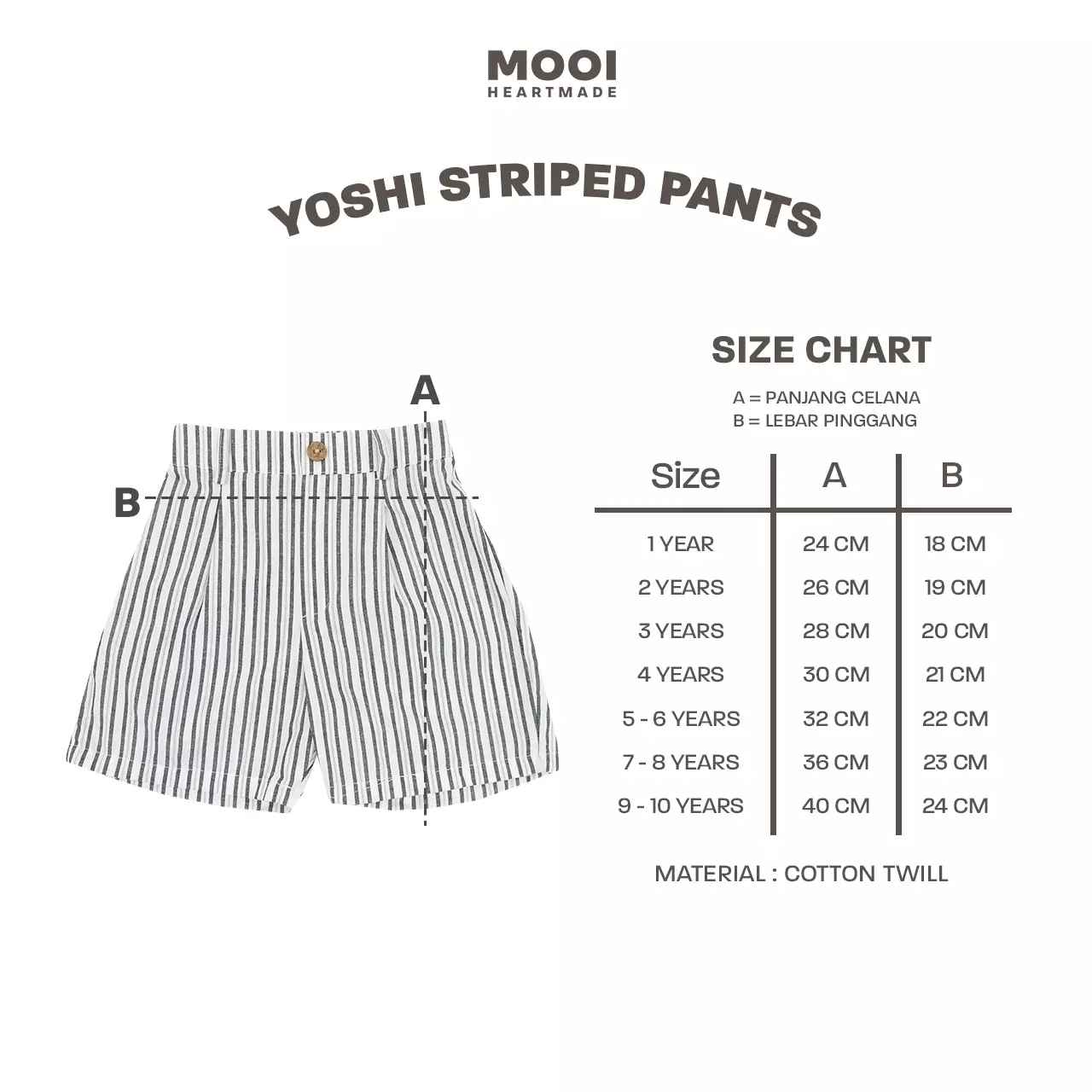 Mooi Celana Pendek Anak Laki-laki Yoshi Striped Pants - Light Green