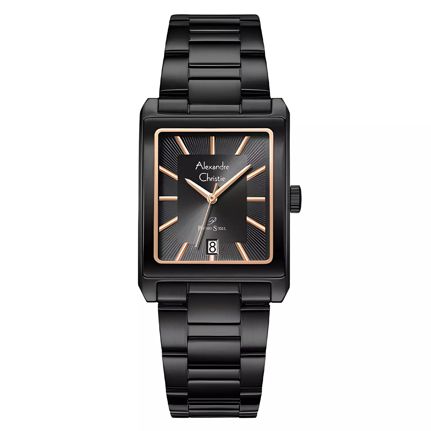 Alexandre Christie Primo Steel - Jam Tangan Analog Pria - Black Dial - All Black Stainless Steel - 1039 MDBIPDGRG