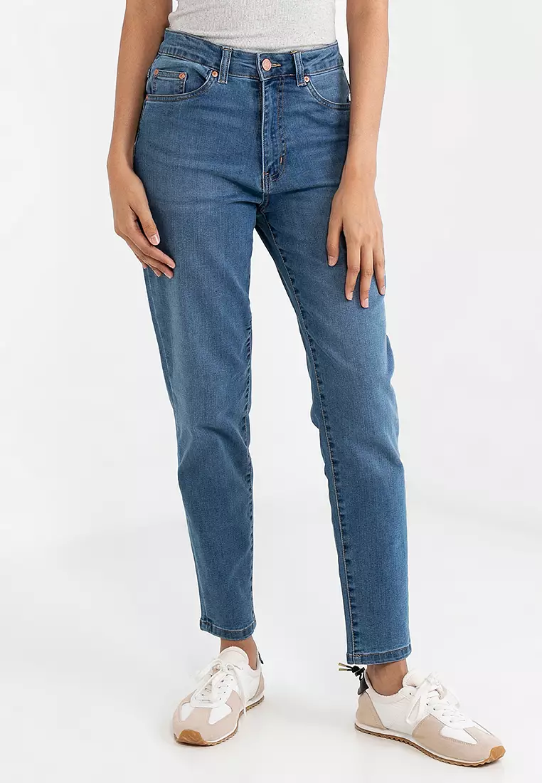 Buy Electro Denim Lab Quantic - Tapered Mom Jeans Online | ZALORA Malaysia