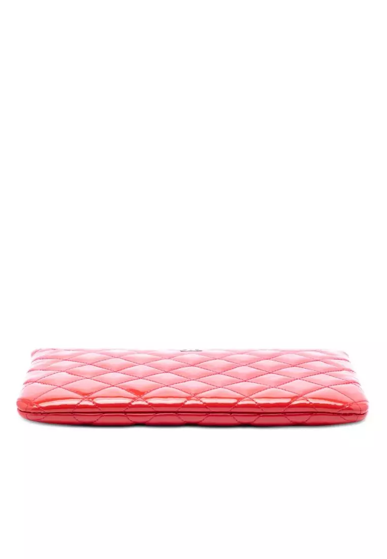 Pre-Loved Chanel Small Quilted Patent O Case Clutch