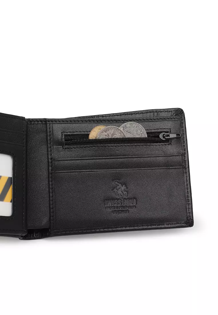 Men's Genuine Leather RFID Blocking Fortune Wallet (Genuine 皮具錢包) - 黑色