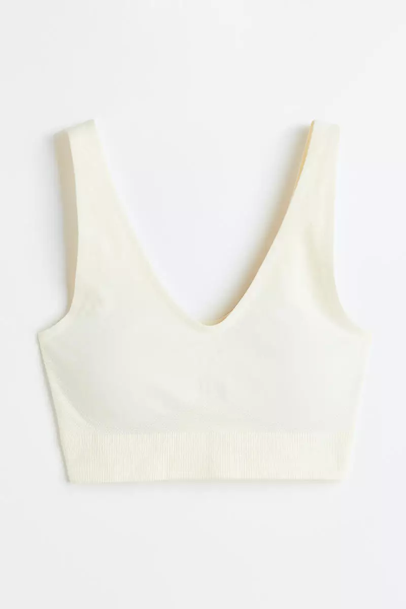 Women's Seamless Medium Support High-Neck Longline Sports Bra - All In  Motion™ White XL