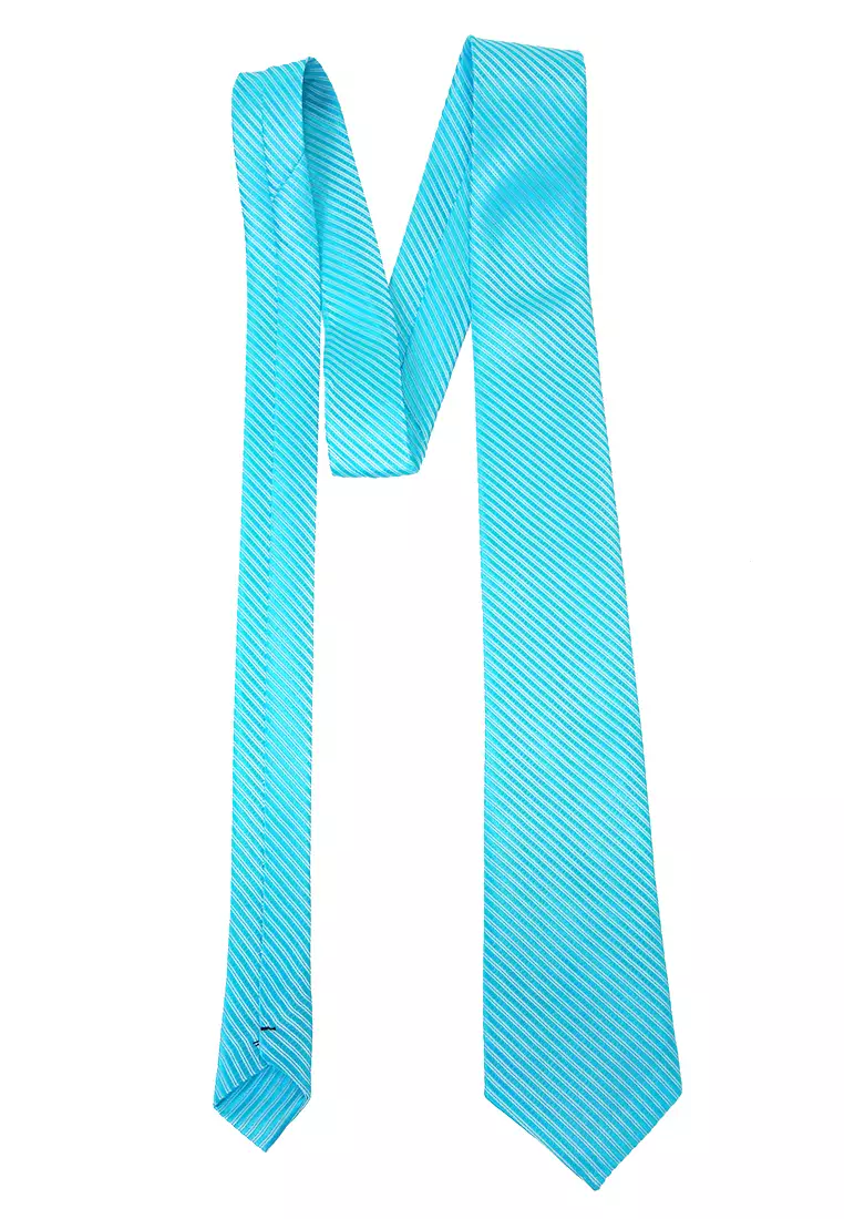 Ocean Dasi Pria Garis Long Line Tie Man Neckwear Aksesoris Fashion Material Polyester ORIGINAL - Light Blue