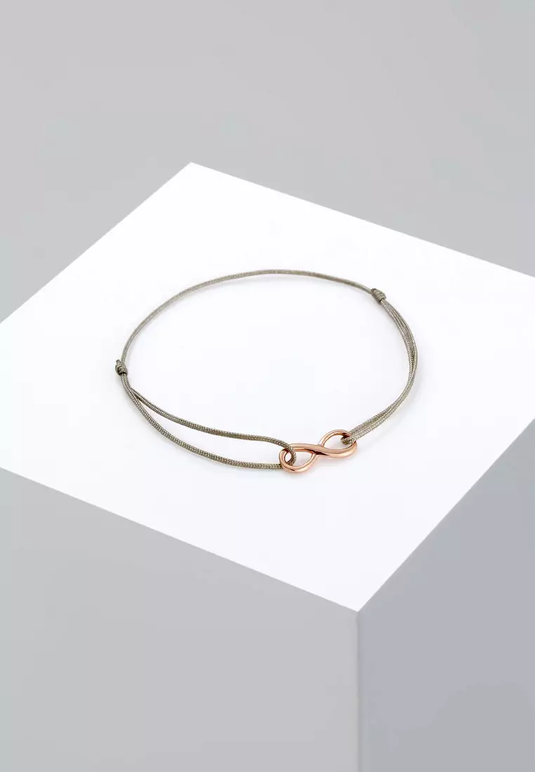 Gelang Perhiasan Perak 925 Wanita Infinity Nylon Rosegold Plated
