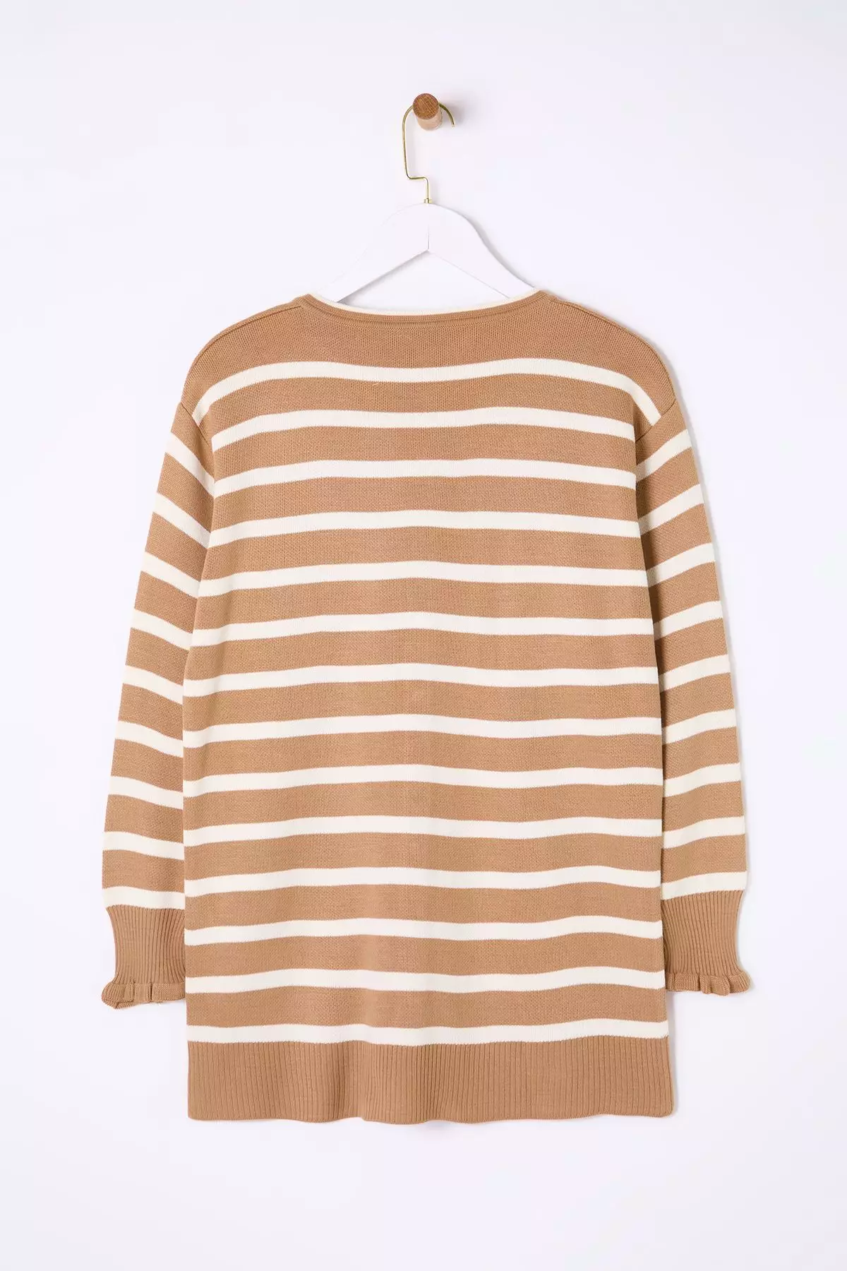Buy Trendyol Camel Knit Striped Cardigan Tctaw25Th00001 2025 - Main Image