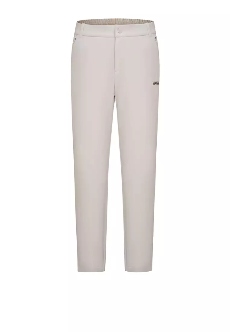 男裝 K-SWISS LOGO 內層磨絨直腳休閒褲