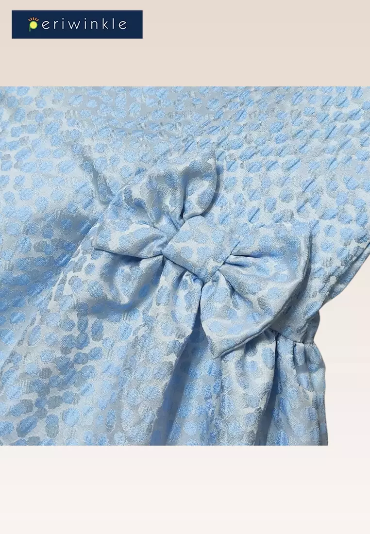 Francesca Girls Blue Drop Waist Textured Party Dress