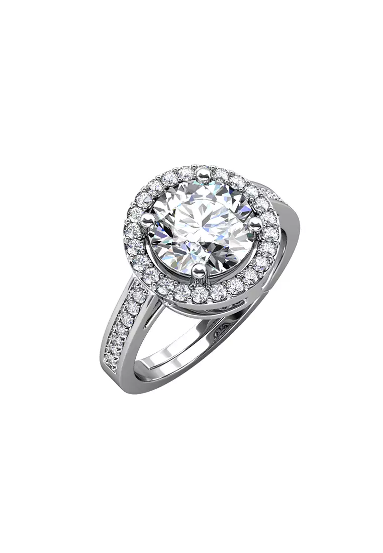 Berlian Moissanite Fantaisie Ring [GRA CERTIFICATE MOISSANITE DIAMOND] - Cincin 1ct Moissanite Berlian 925 Silver Celesta