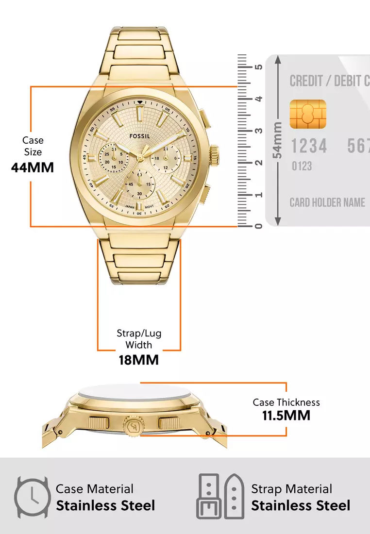 Buy Fossil Fossil Men's Everett Analog-Chronograph Watch ( FS6119 ...