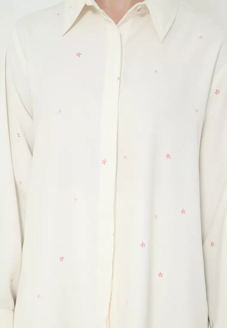 Jardin Shirt With Long Sleeve In Cream By Brilliant Girl Warna CREAM