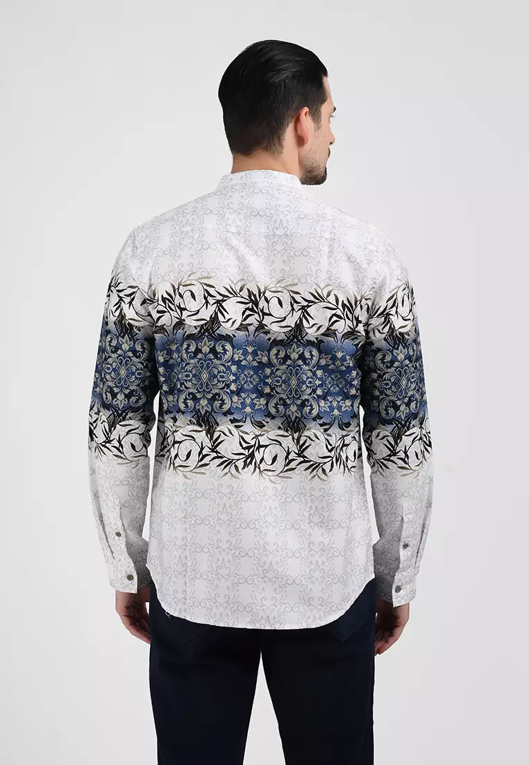 MOC Kemeja Batik Shanghai Lengan Panjang Pria HOGAN-WHITE