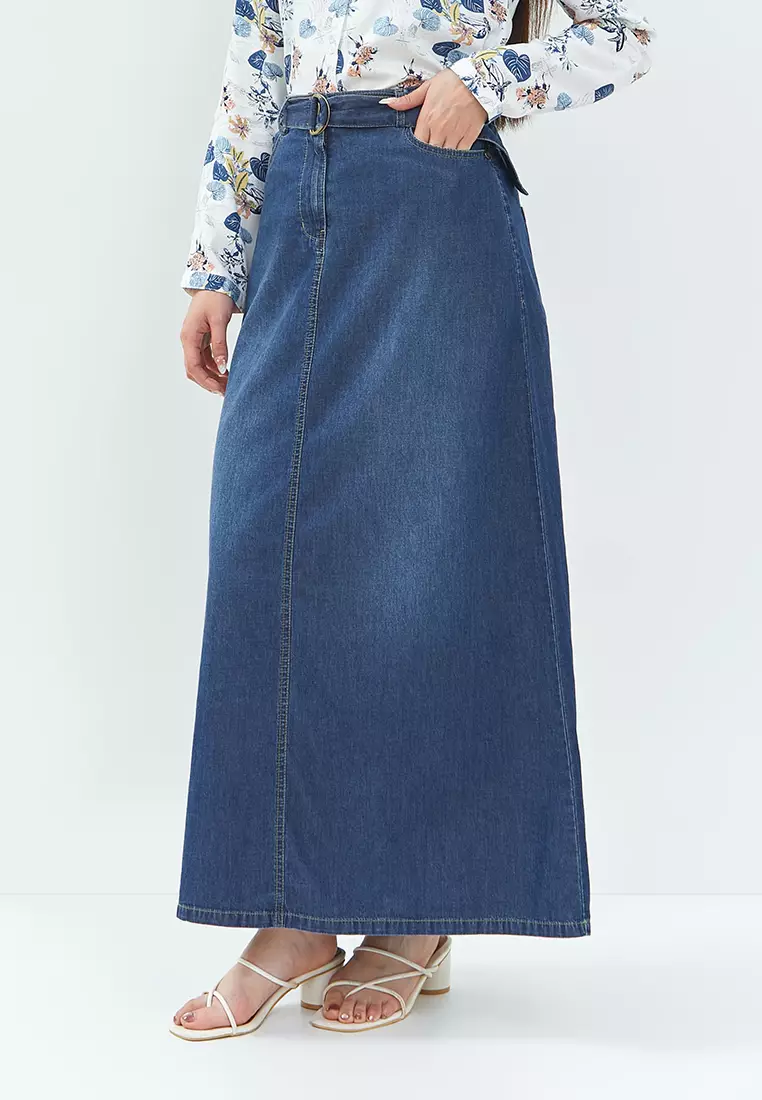 Jual Geela Quinn Dark Blue Denim Skirt Original 2025