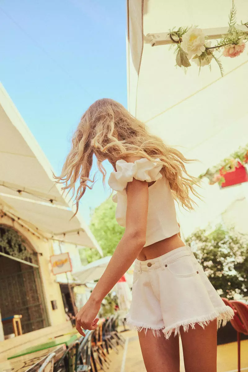 Puff-sleeved off-the-shoulder top