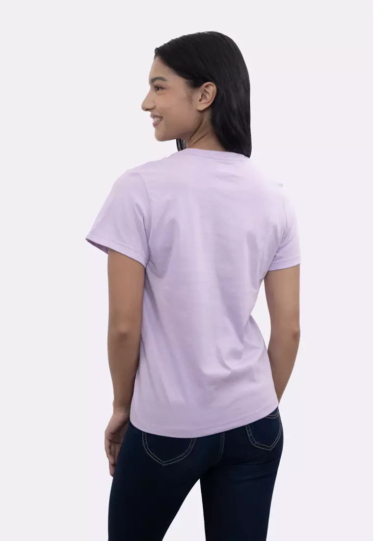 Ladies Purple Round Neck T-Shirt