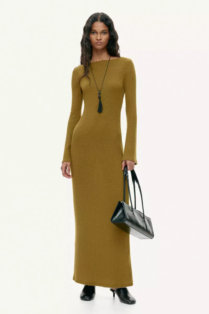 Textured-knit maxi dress