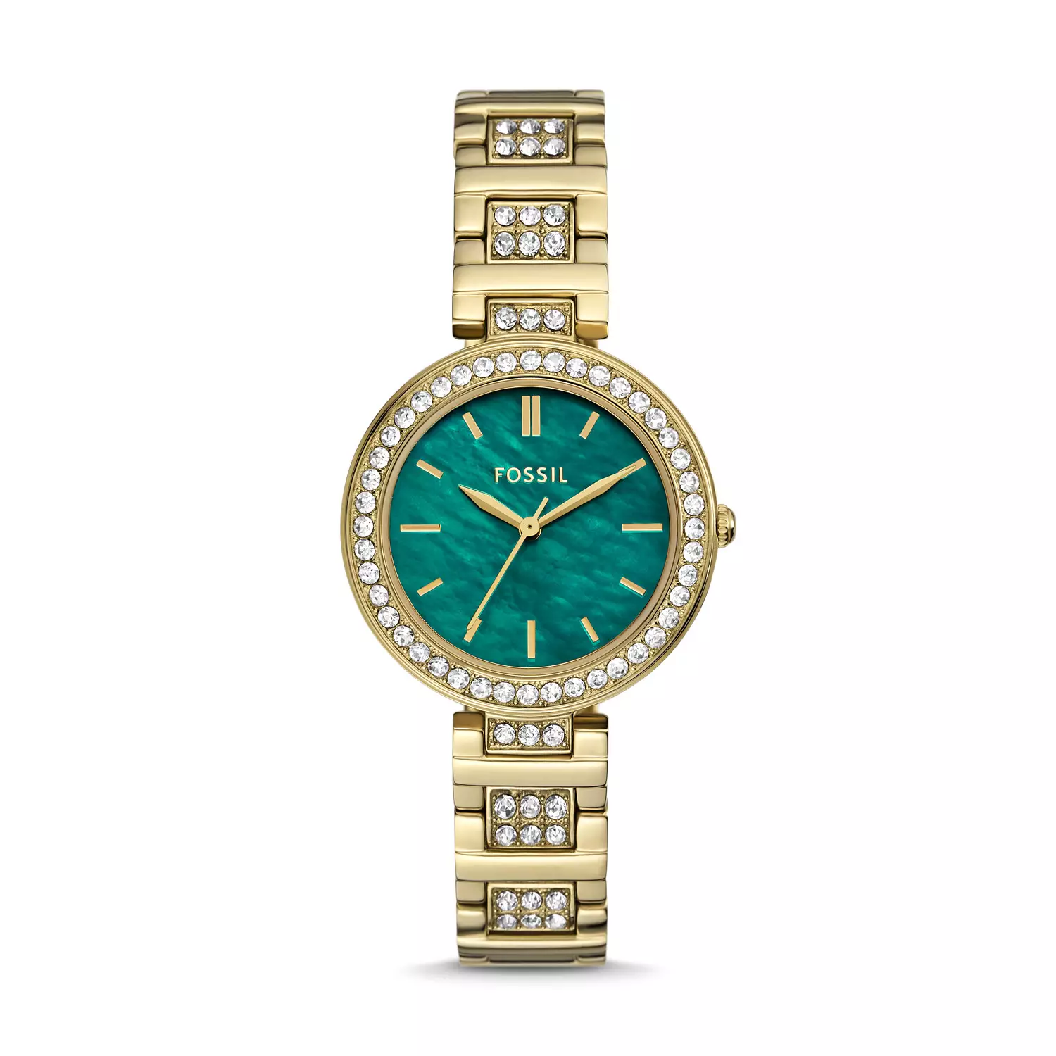 Jual Fossil Fossil Karli Three-Hand Green Dial Gold Strap