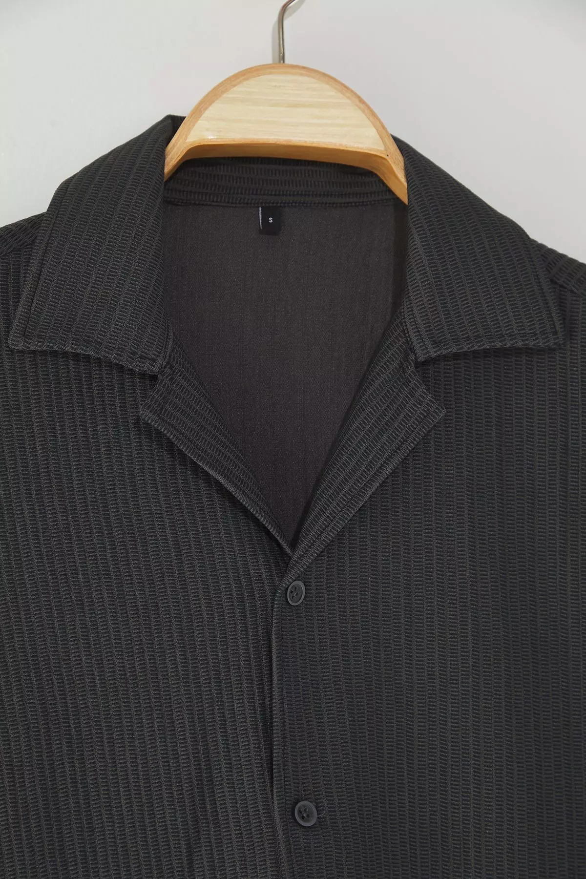 Anthracite Regular Fit Open Collar Summer Shirt TMNSS23GO00105