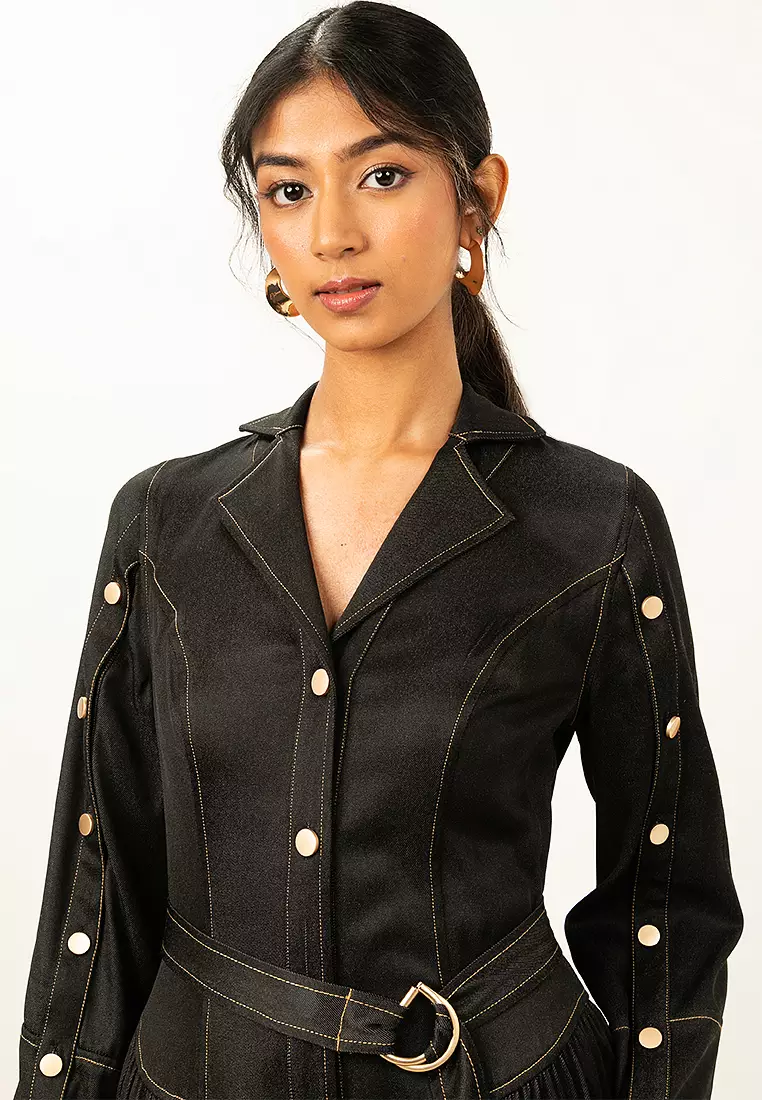 Rita Buttoned Denim Dress