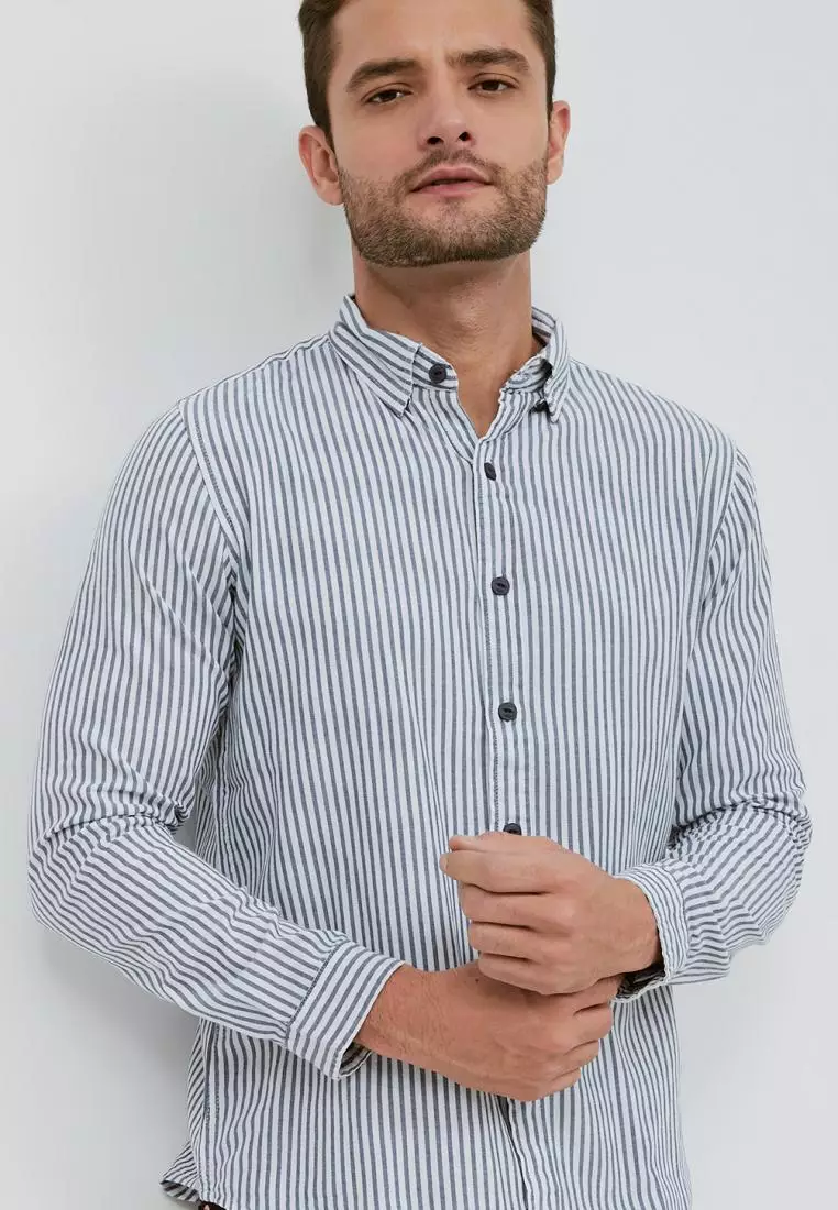 Used 1968 - Industrie Kemeja Pria Lengan Panjang Ball Wash