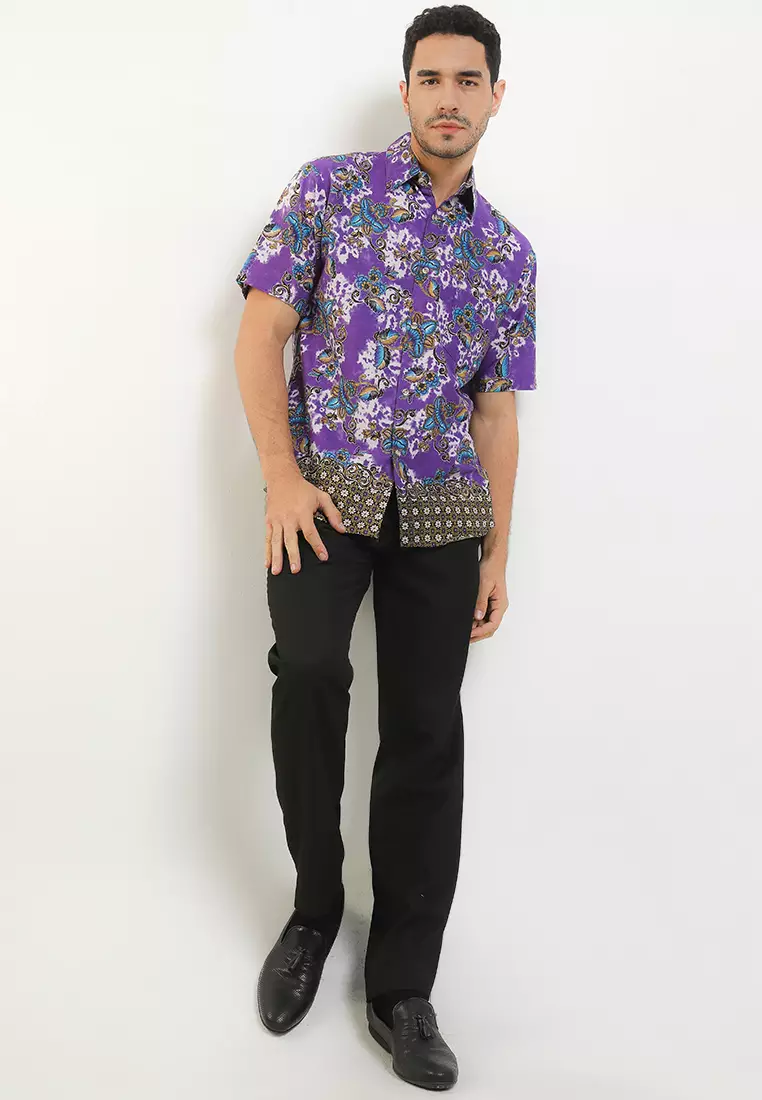 Hem Slim Fit Casual Batik Fashion 1