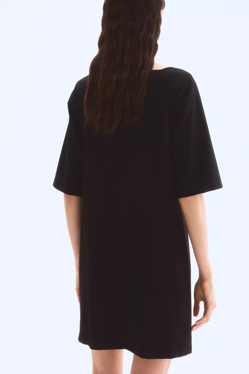 Twill shift dress