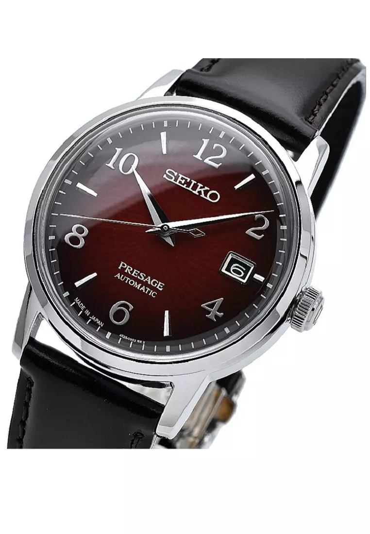 Jual Seiko Seiko Presage SRPE41J1 Burgundy dial Strap Leather