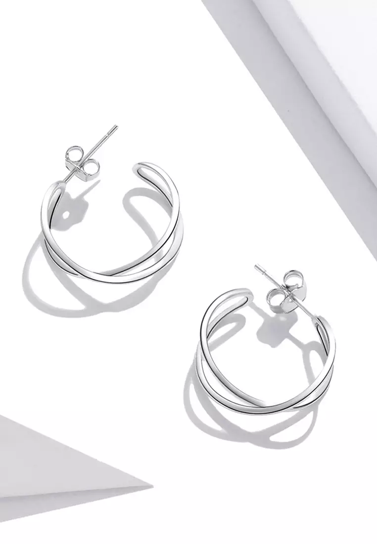 Real silver sales hoops earrings