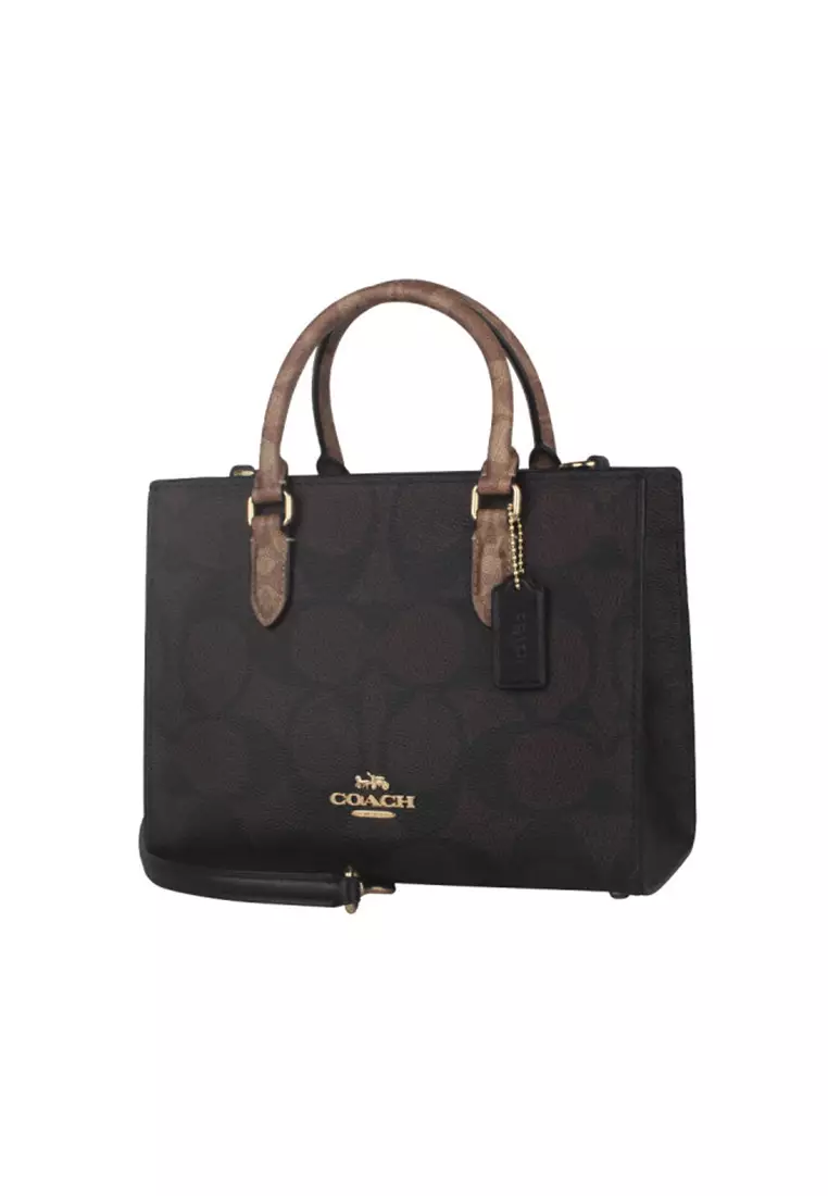 Maggie Small Tote Bag In Blocked Signature Canvas CY676