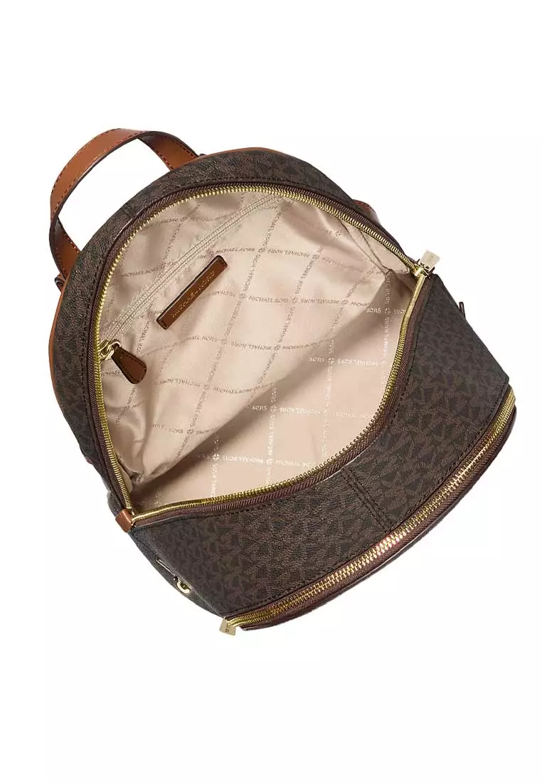 Rhea Medium Signature Logo Backpack Brown 35S5GRAB2B