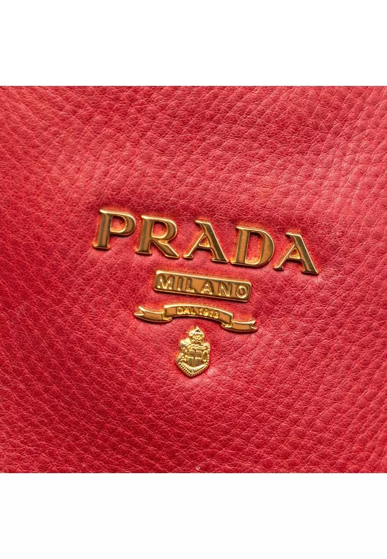 Pre-Loved Prada Vitello Daino Side Zip Shopper Tote