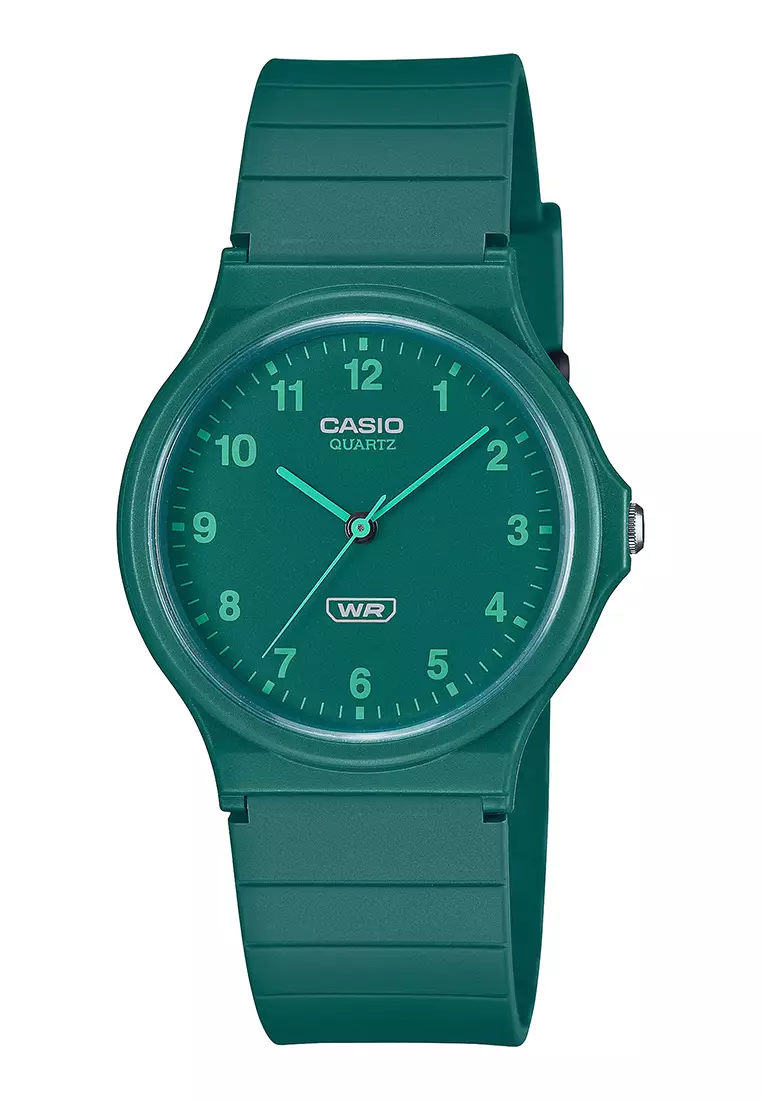 Casio MQ-24B-3B - Jam Tangan Analog Pria - Green Resin Band