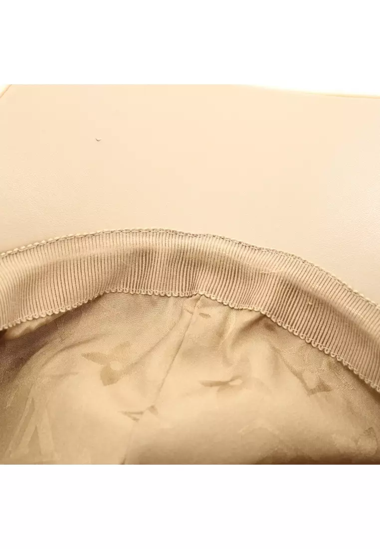 Pre-Loved Louis Vuitton cap My essential monogram cap silk PVC leather beige