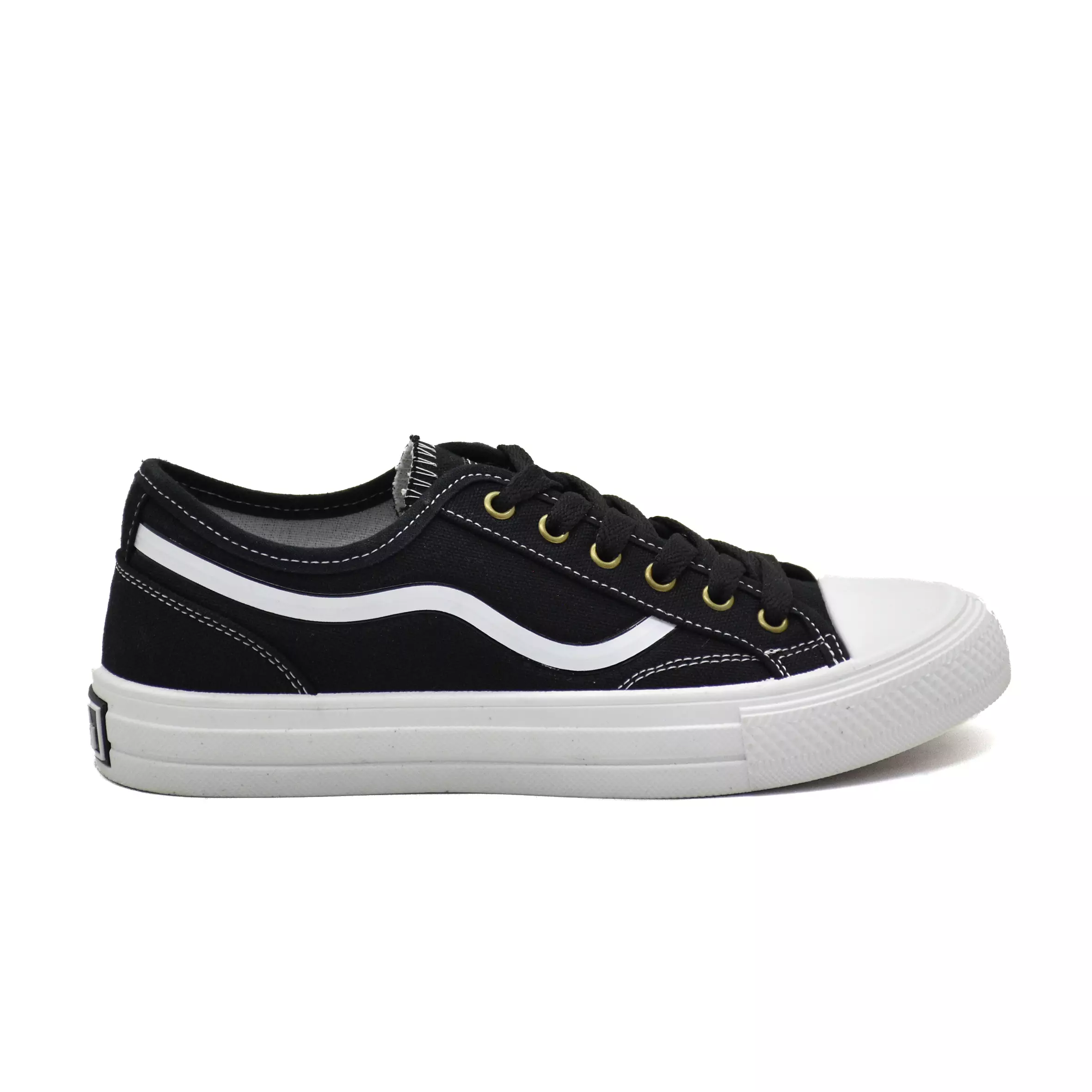Carvil Sepatu Pria Brizo Low Black/White