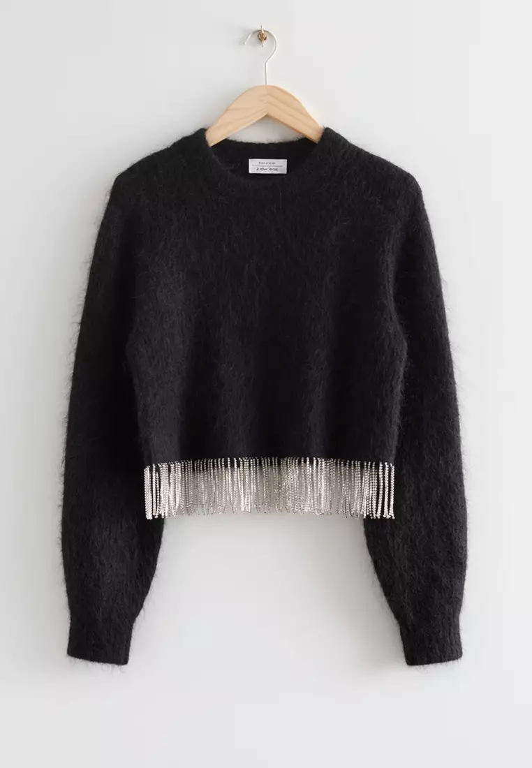 Fringe sales crop sweater