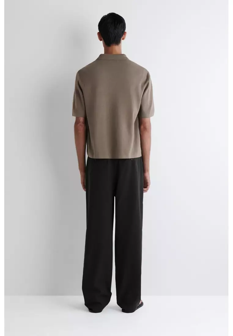 NYLON-PANELLED KNITTED SHIRT