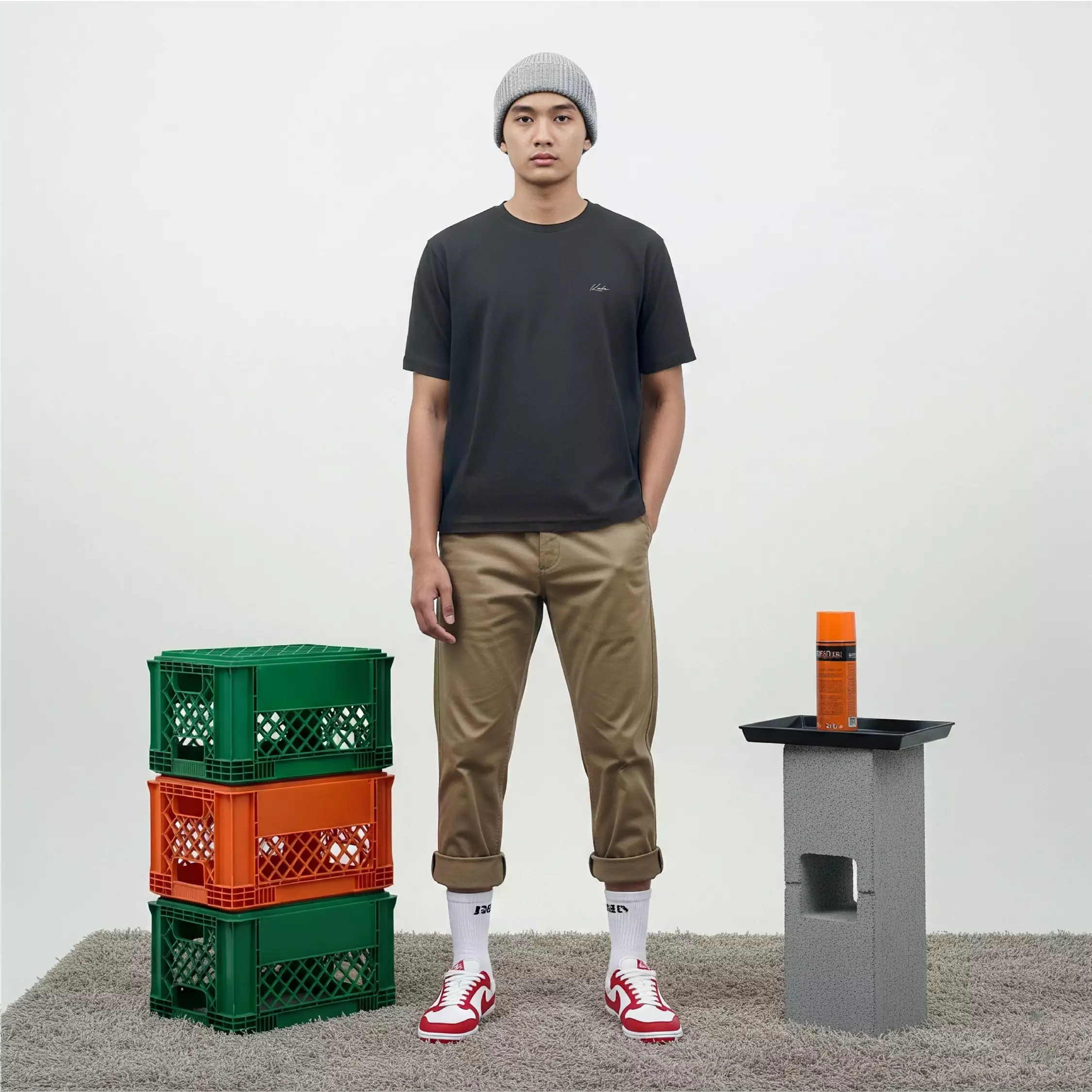 Kale Exo Dark Grey / Atasan Kaos Pria / Baju Kaos Pria / Kaos Basic Pria / Kaos Boxy Fit / Kaos Korea