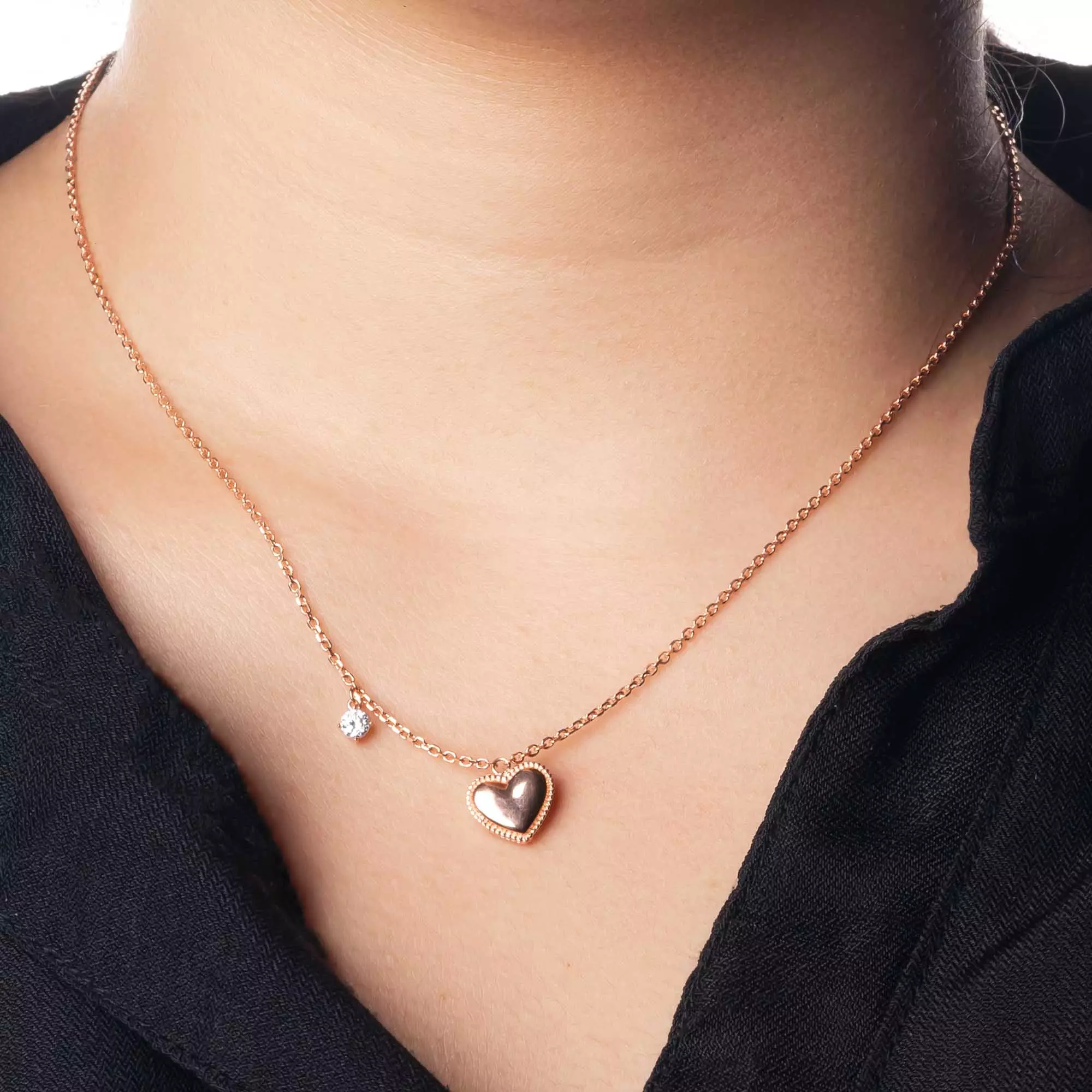 Kalung Serut Emas 7k - Hearty Gold Necklace - Bubbly Collection - Juene Jewelry