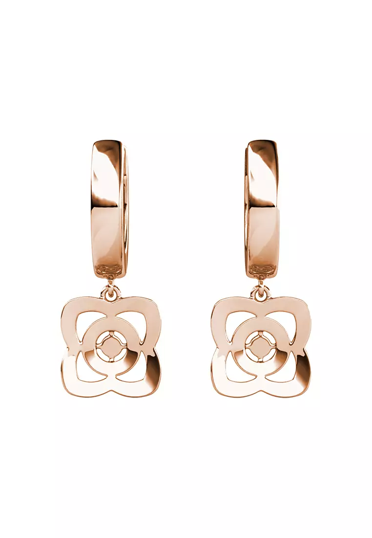 Her Jewellery Iris Hoop Earrings (Rose Gold) - Luxury Crystal Embellishments plated with 18K Gold
